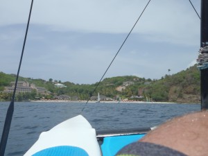View back to the resort from the Hobie Cat